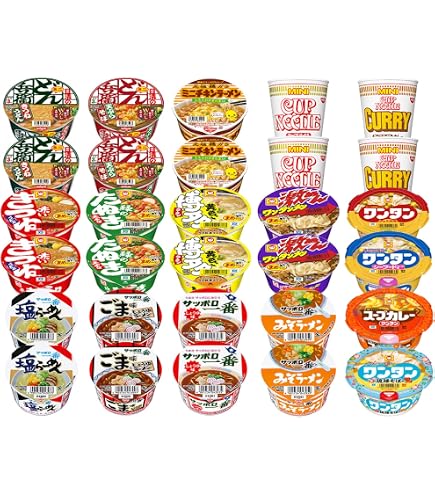 Amazon.co.jp: カップ麺 ミニ 詰め合わせ 30種 PSJバラエティBOX（日清